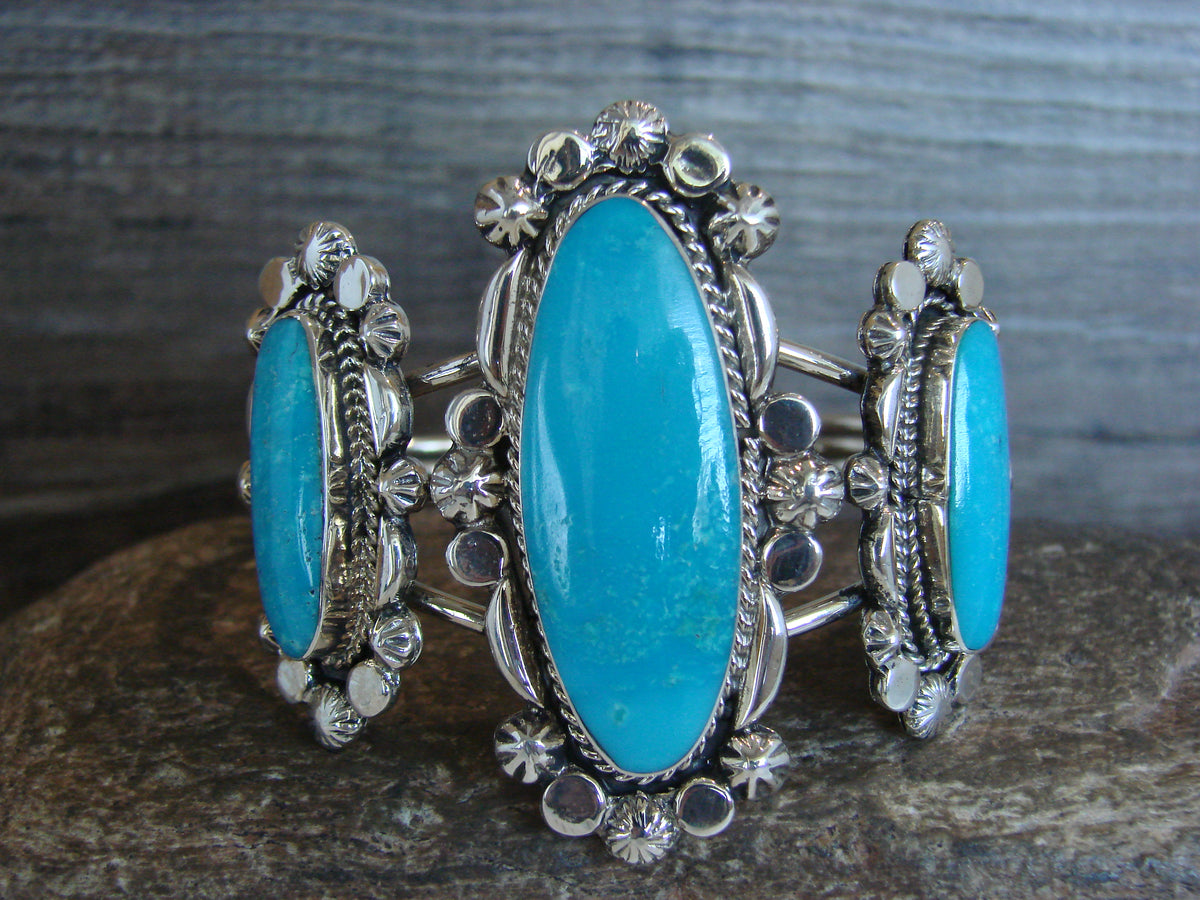 Native American Sterling Silver & Turquoise Bracelet by Yazzie