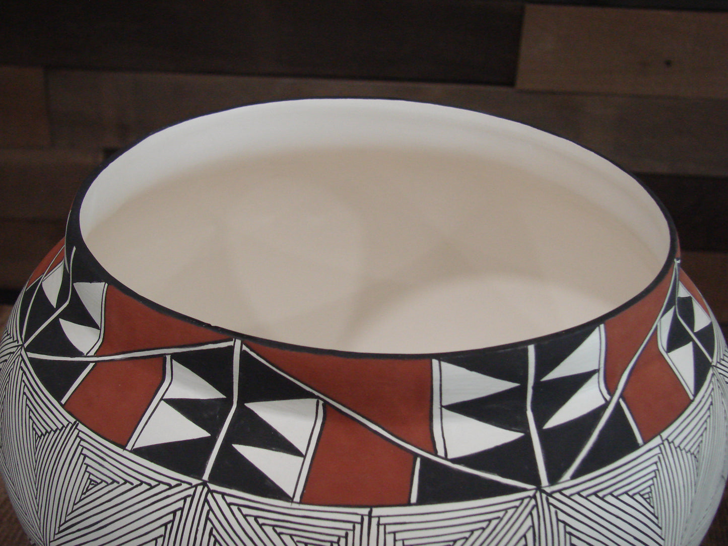 Native American Acoma Fine Line Hand Painted Pottery by D. Malie