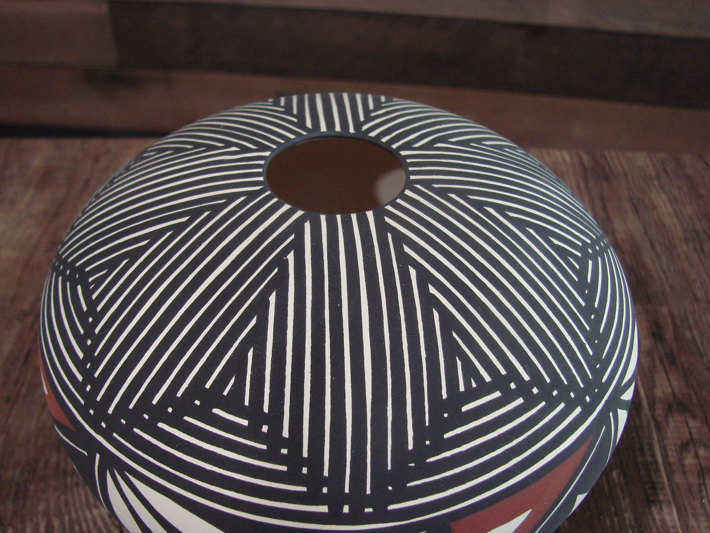 Native American Acoma Fine Line Hand Painted Pottery by Victorino