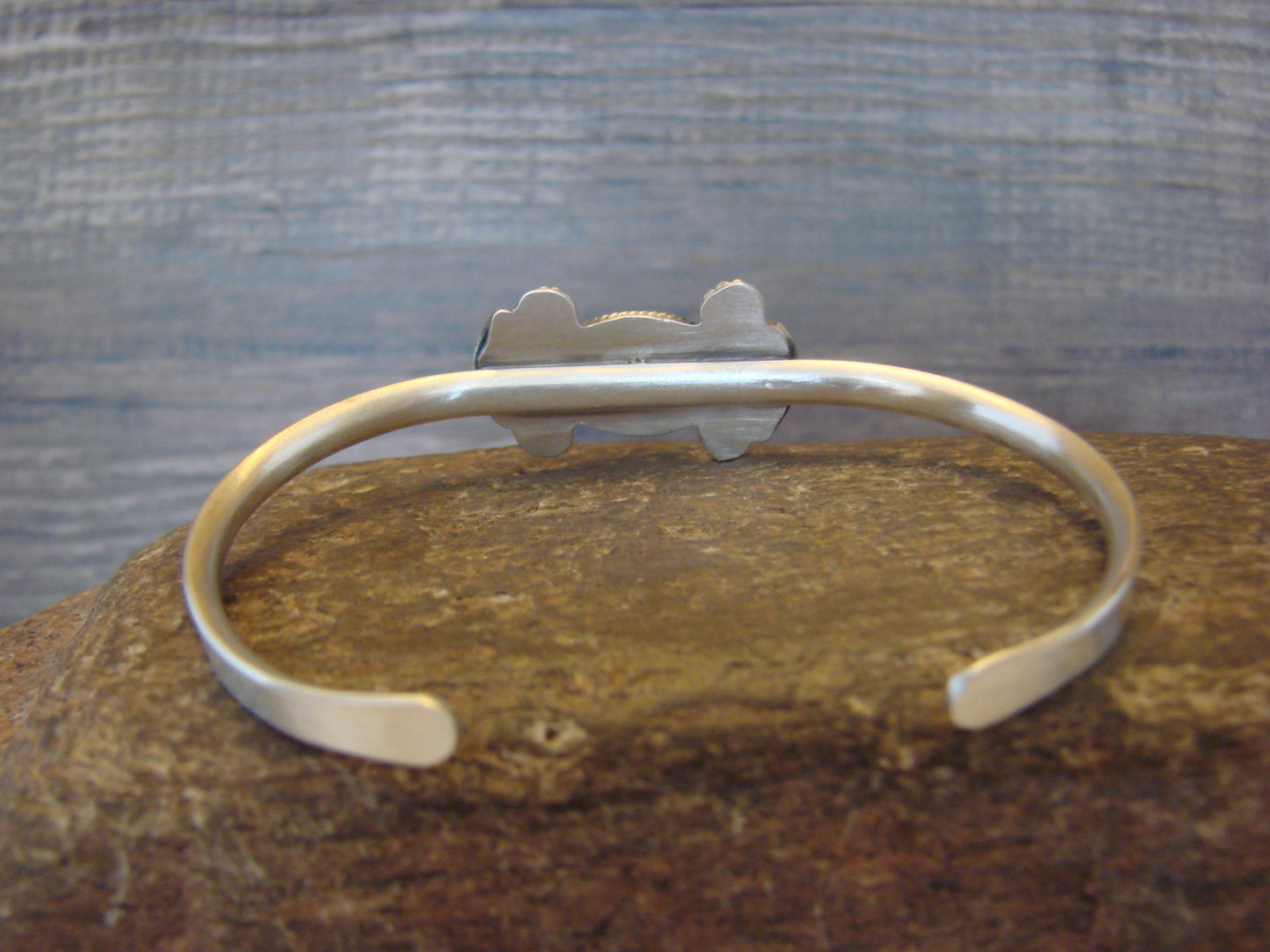 Small Native American Sterling Silver & Sonoran Turquoise Bracelet
