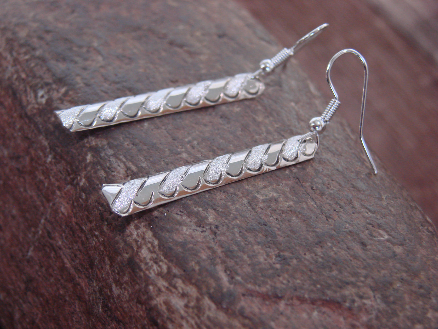 Native American Sterling Silver Dangle Earrings by Tahe