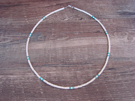 Native American 18" Santo Domingo Tortoise Shell Heishi Necklace - Crespin