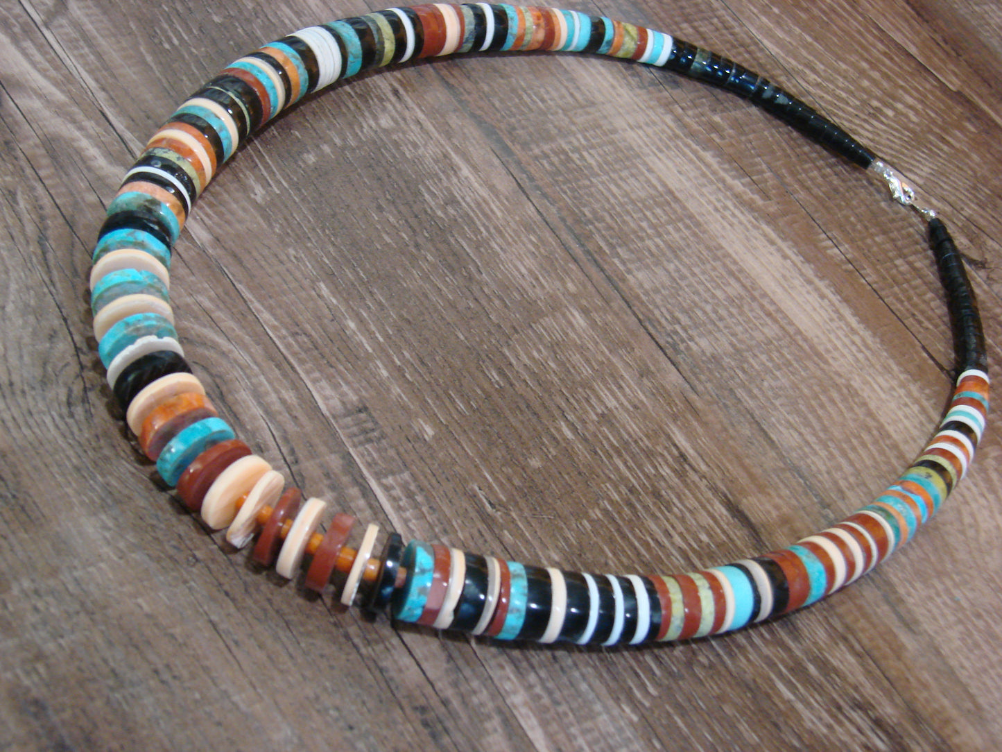 Native American Multi Stone 22" Heishi Necklace by Calabaza