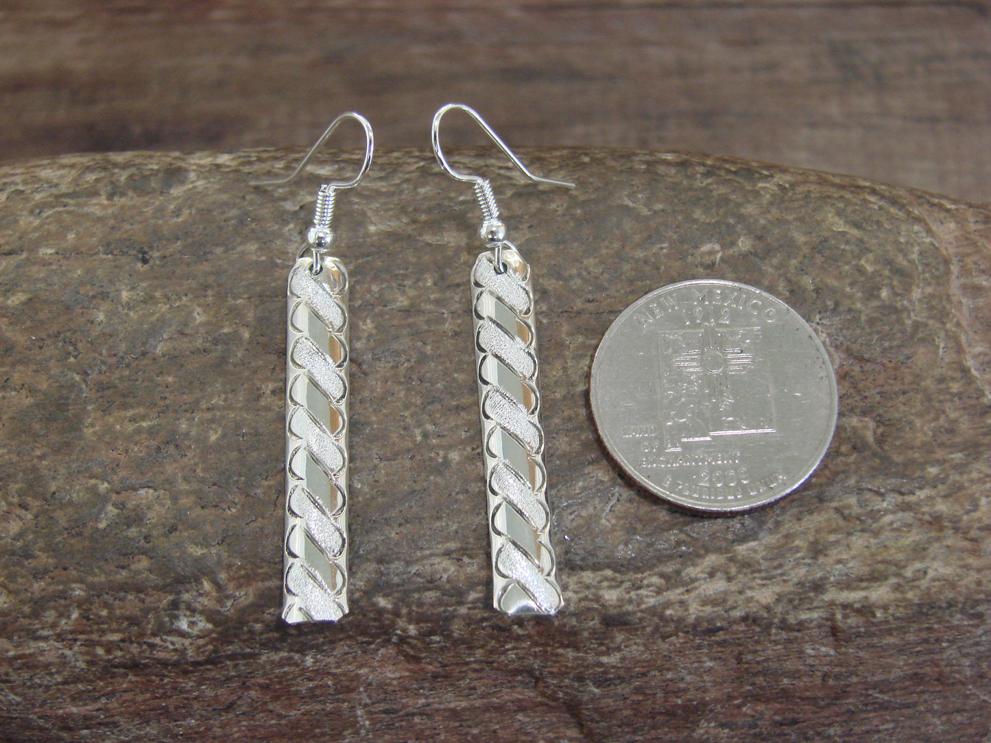 Native American Sterling Silver Dangle Earrings by Tahe