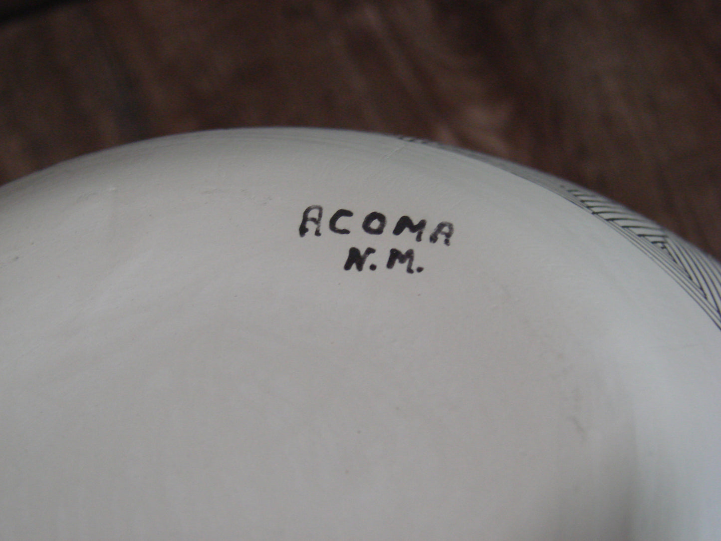 Native American Acoma Fine Line Hand Painted Pottery by D. Malie