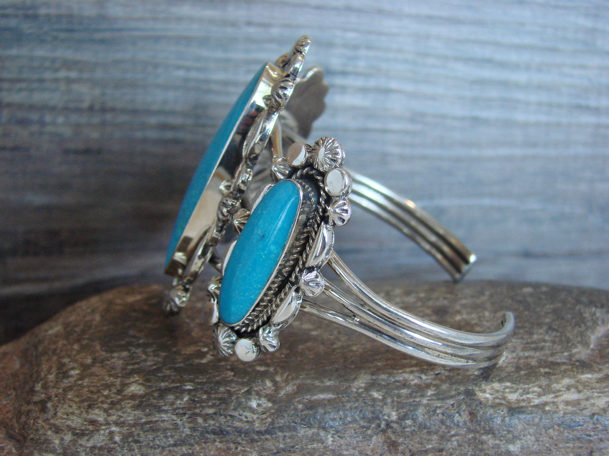 Native American Sterling Silver & Turquoise Bracelet by Yazzie