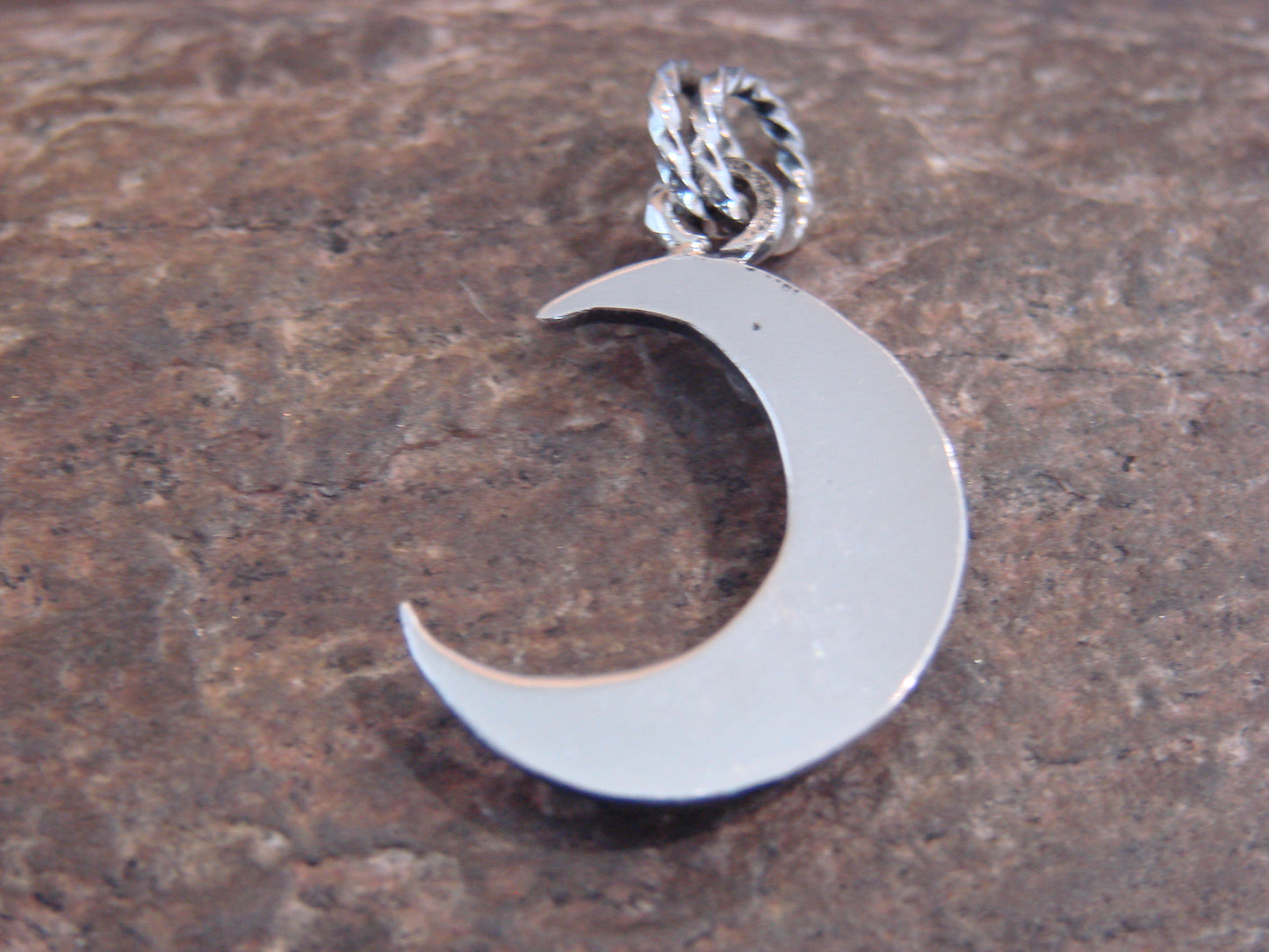 Native American Sterling Silver Turquoise Moon Pendant - Belin