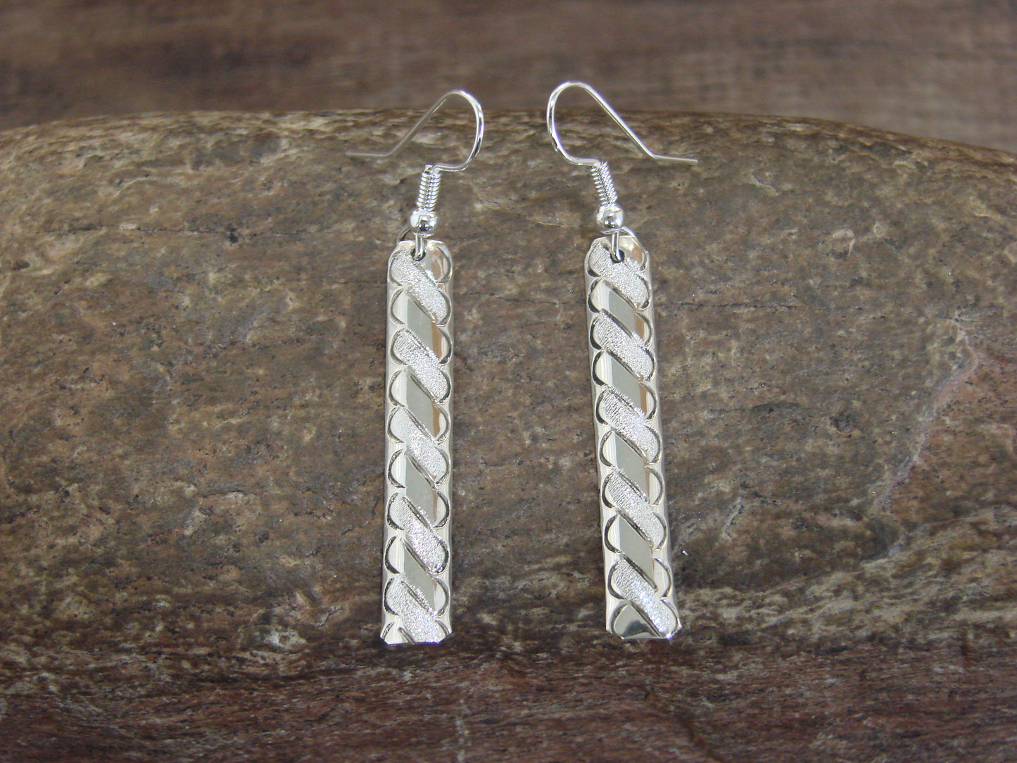 Native American Sterling Silver Dangle Earrings by Tahe