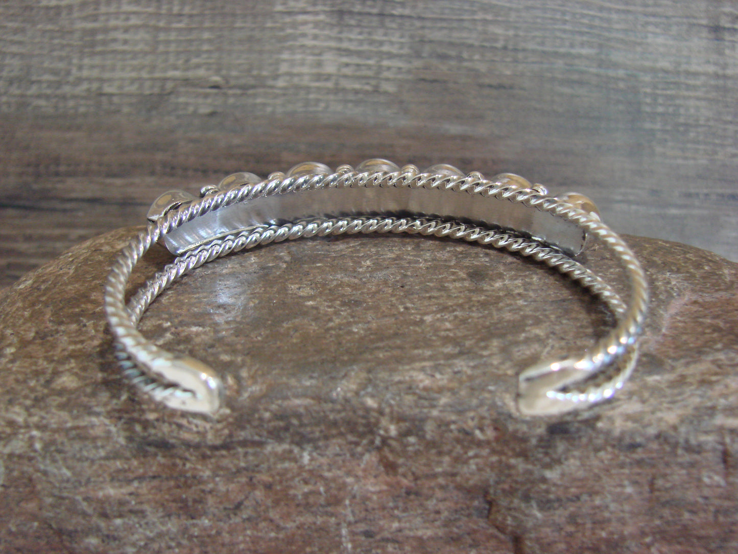 Native American Sterling Silver & Turquoise Row Bracelet by Jack