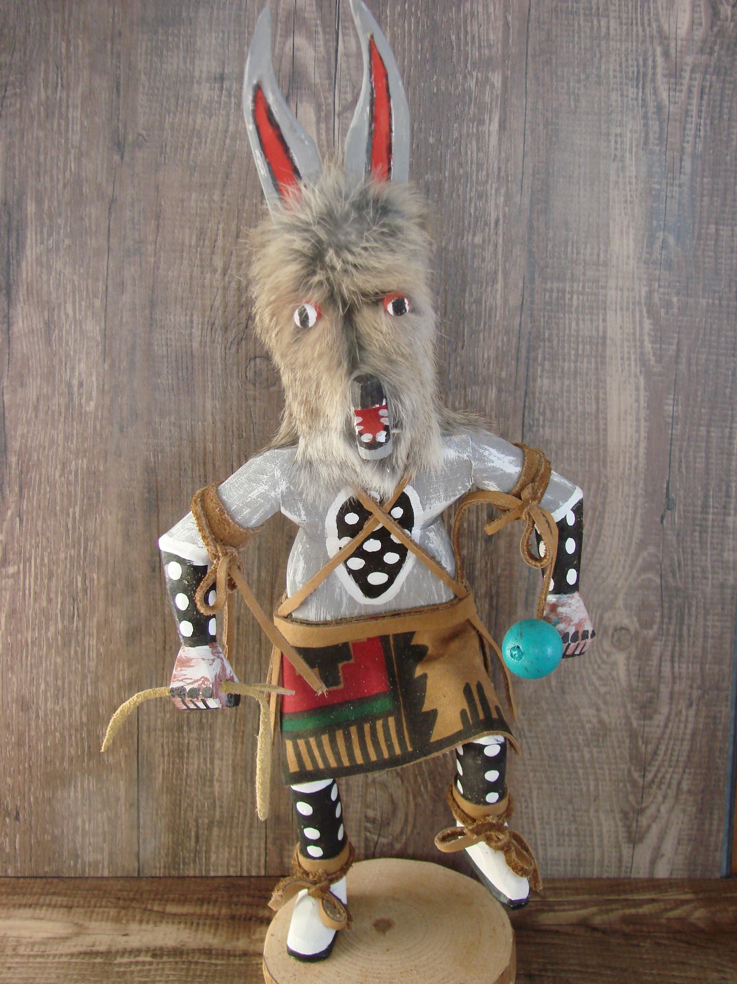Native American Wolf Kachina Dancer Signed Tsosie
