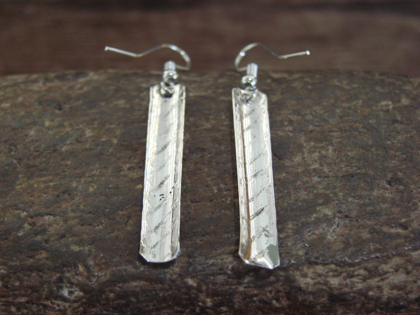 Native American Sterling Silver Dangle Earrings by Tahe
