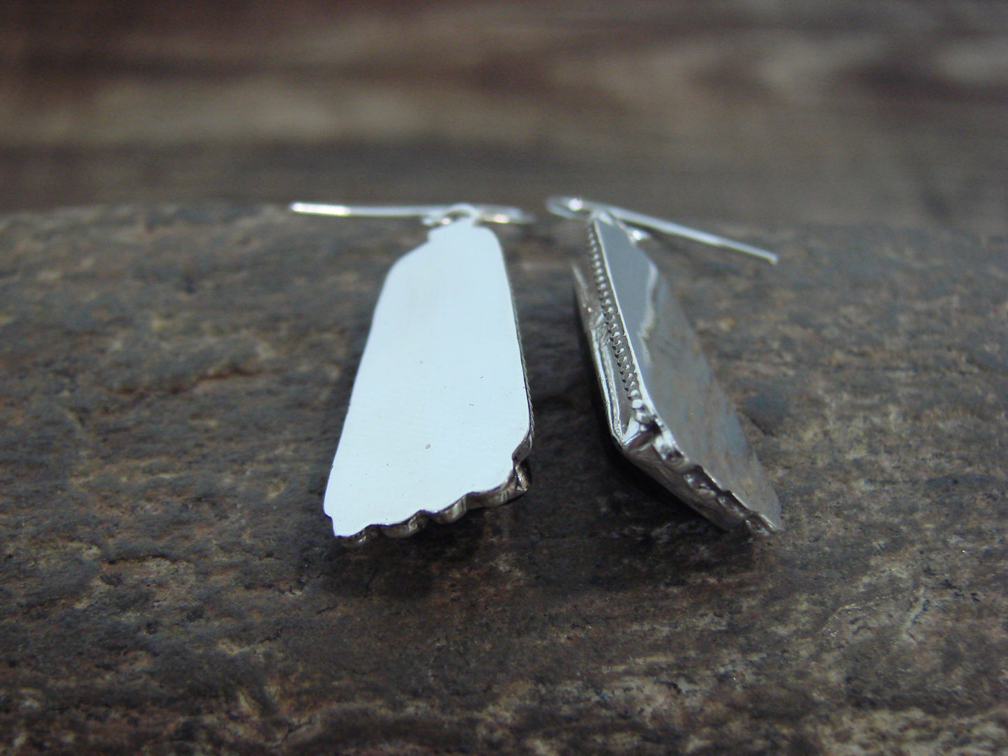 Native American Indian Sterling Silver & Onyx Dangle Earrings by Largo