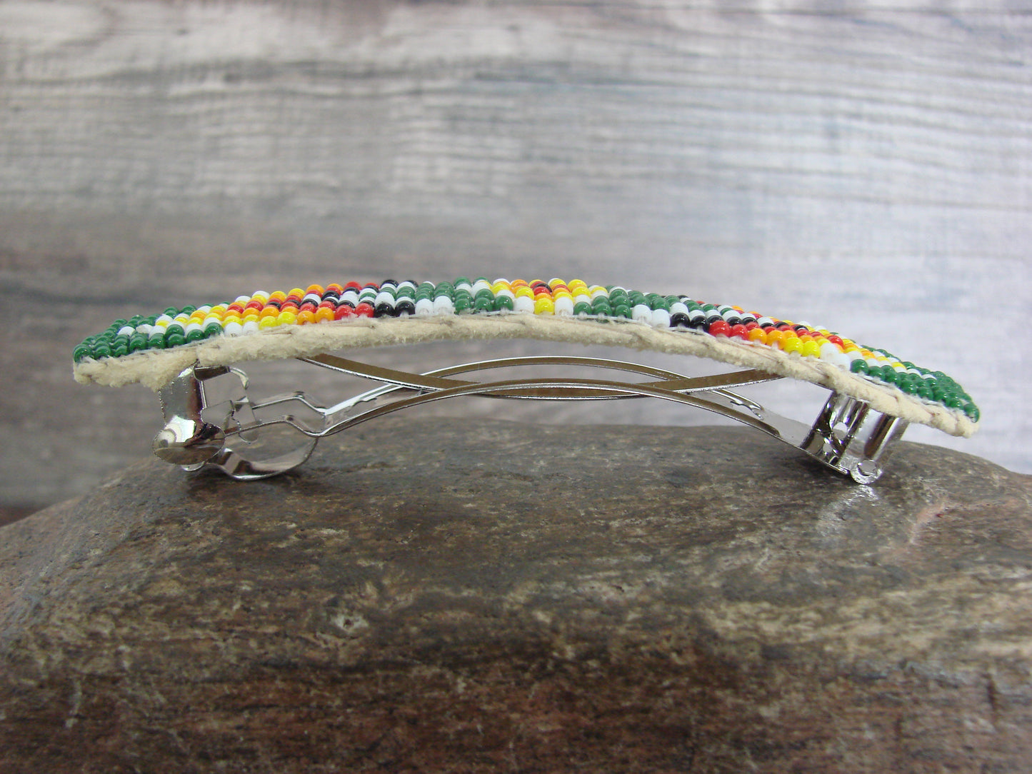 Native American Hand Beaded Hair Barrette by Cleveland