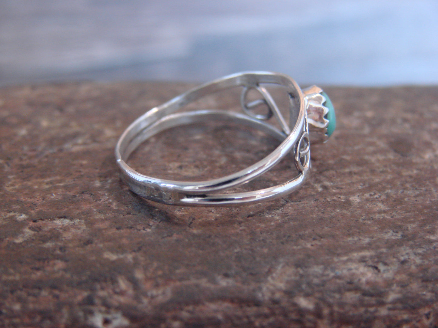 Native American Sterling Silver & Turquoise Ring Size 8.5 by Lincoln