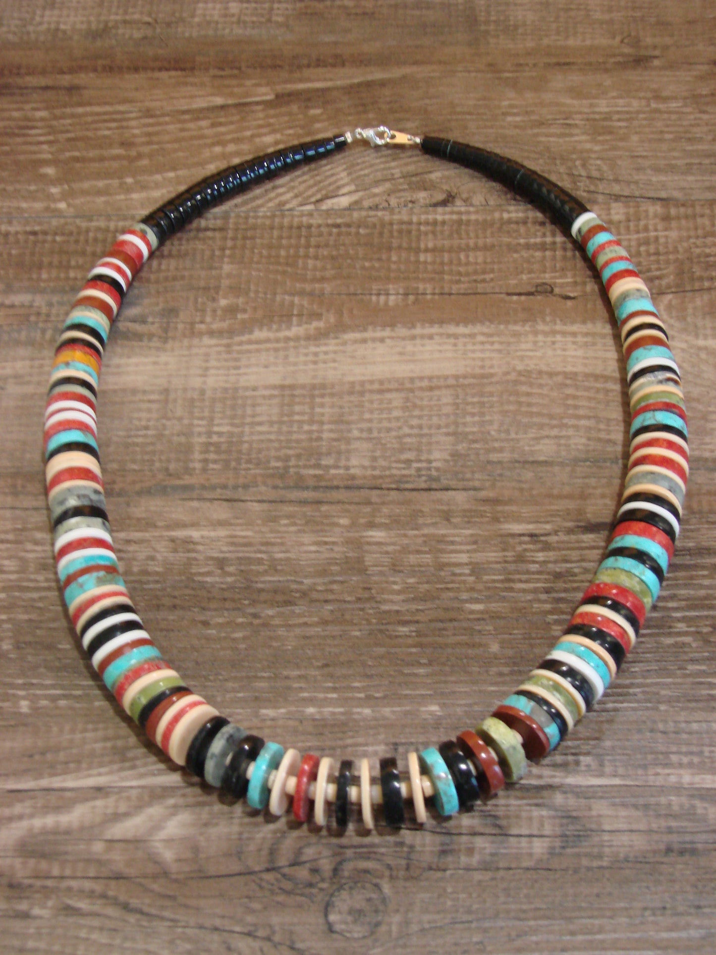 Native American Multi Stone 22" Heishi Necklace by Calabaza