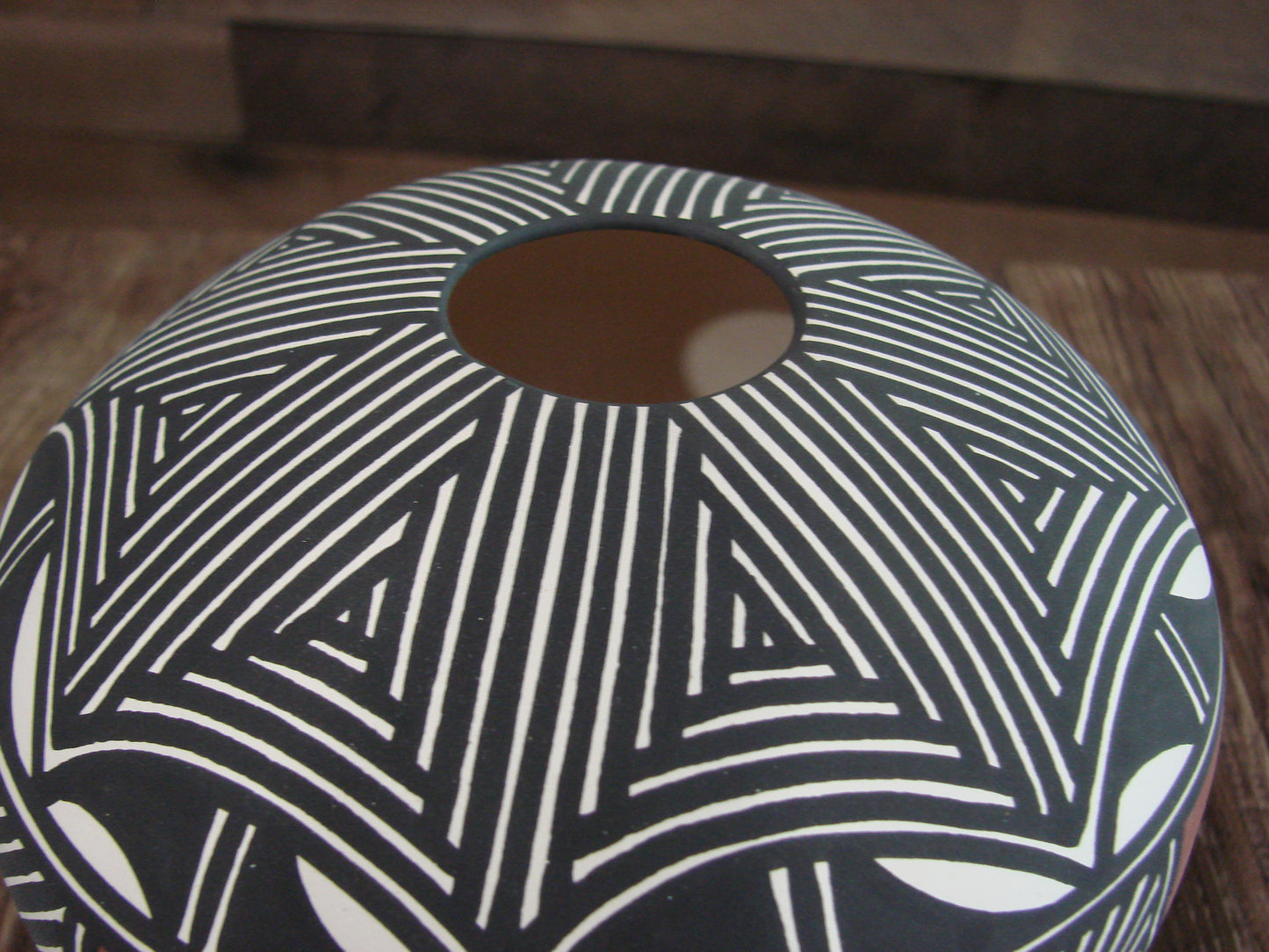 Native American Acoma Fine Line Hand Painted Pottery by Victorino