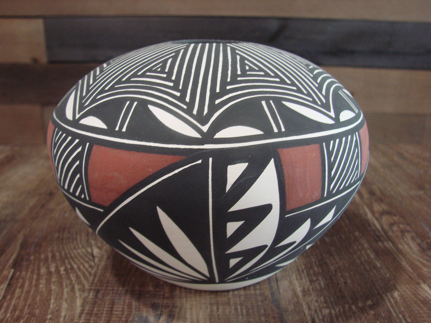Native American Acoma Fine Line Hand Painted Pottery by Victorino
