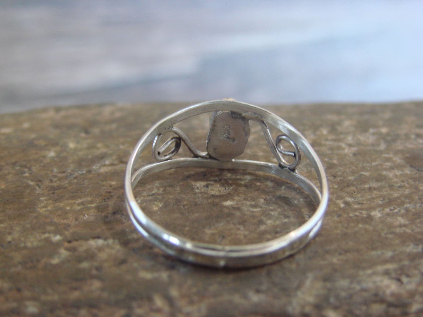 Native American Sterling Silver & Turquoise Ring Size 8.5 by Lincoln