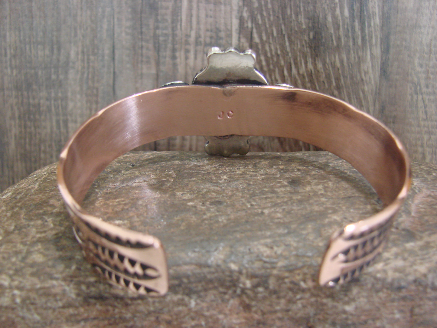 Native American Copper & Turquoise Bracelet by Cleveland