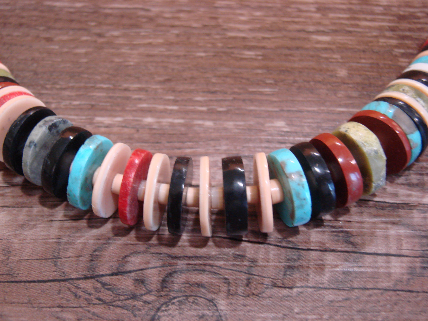 Native American Multi Stone 22" Heishi Necklace by Calabaza