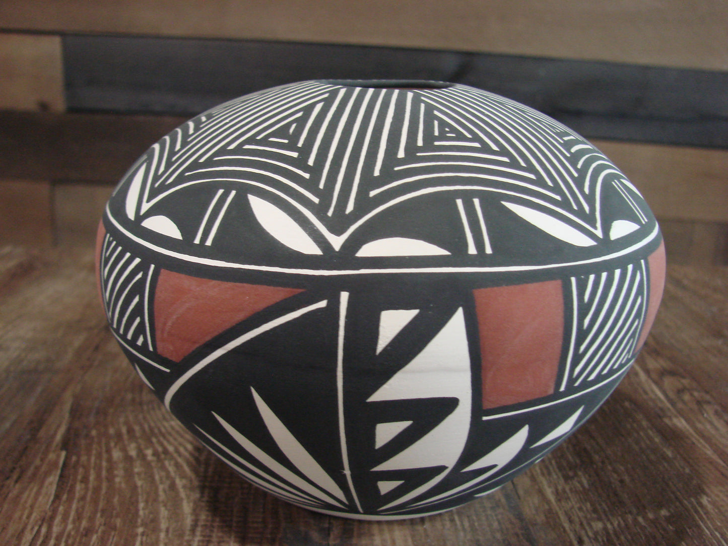 Native American Acoma Fine Line Hand Painted Pottery by Victorino