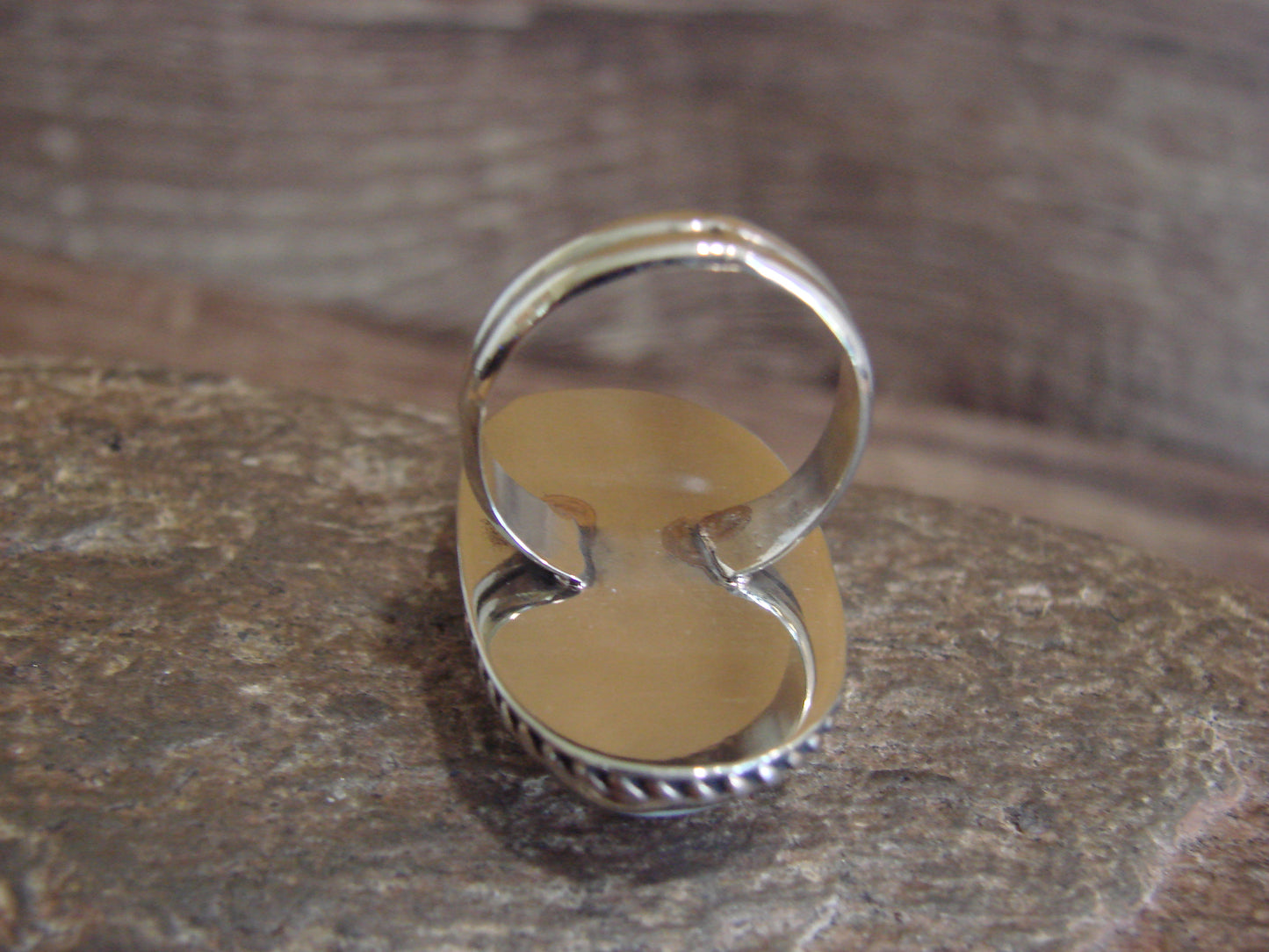 Native American Nickel Silver & Howlite Ring Size 7 - Cleveland
