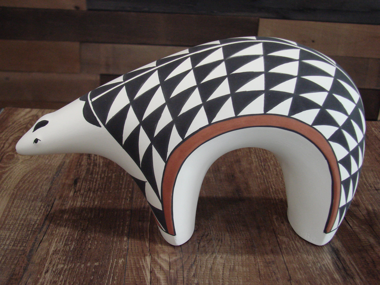 Native American Hand Painted Acoma Bear Pottery by Kuutimaitsa