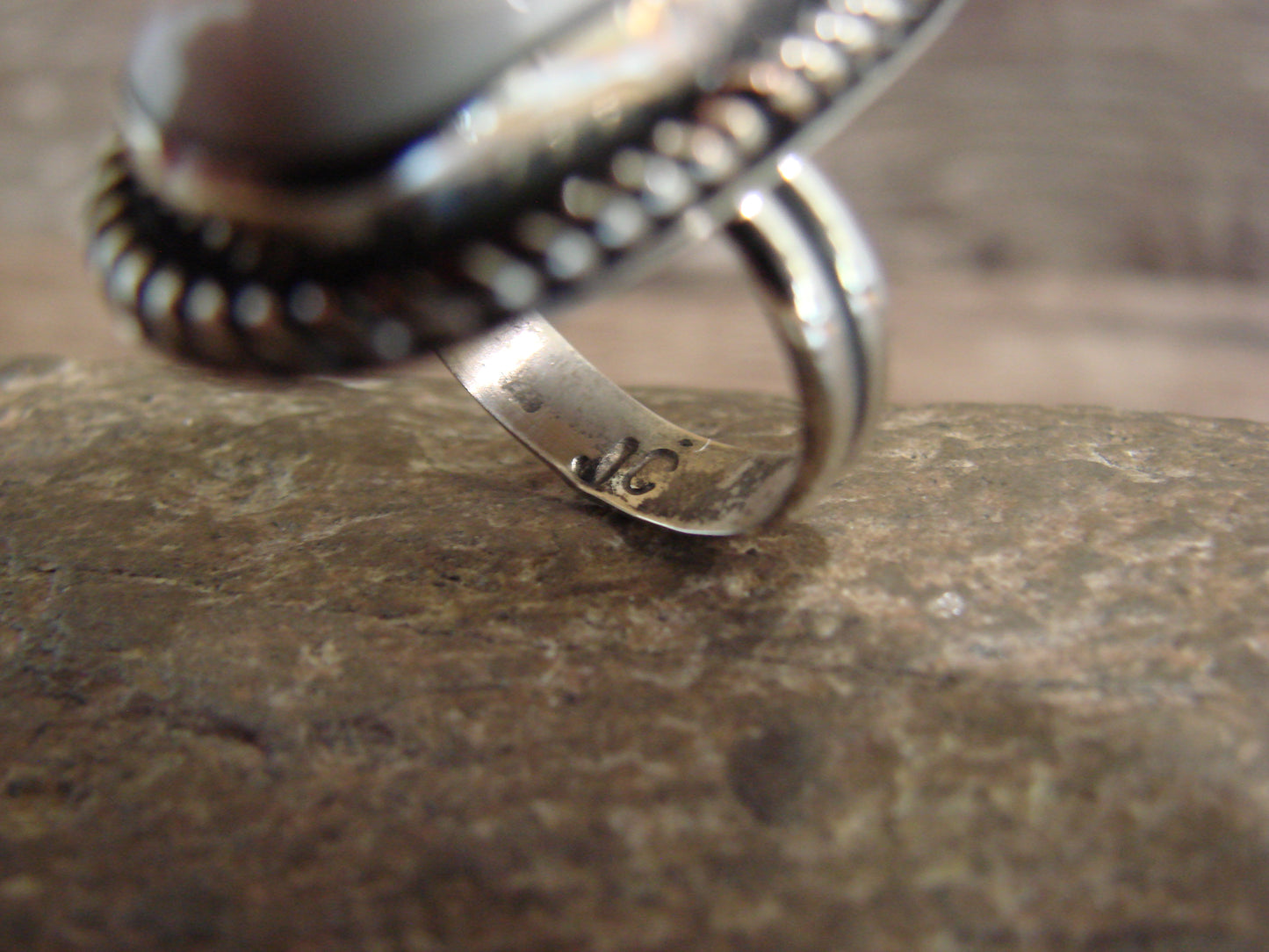Native American Nickel Silver & Howlite Ring Size 7 - Cleveland