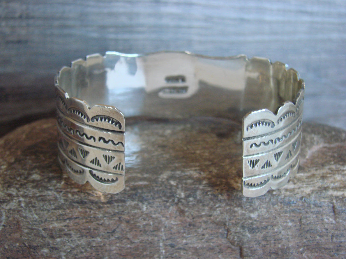 Native American Sterling Silver & Turquoise Row Bracelet by Bahe
