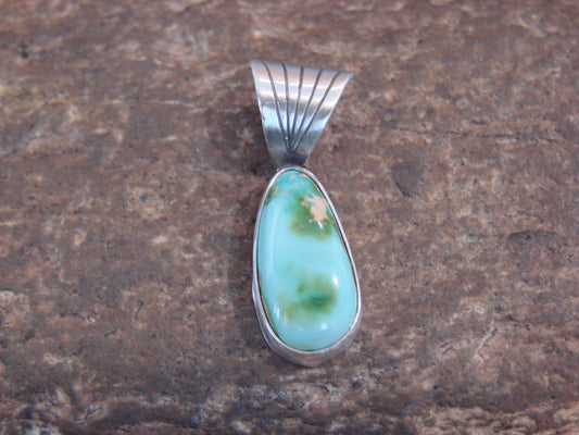 Native American Sterling Silver & Sonoran Turquoise Pendant by Yellowhair