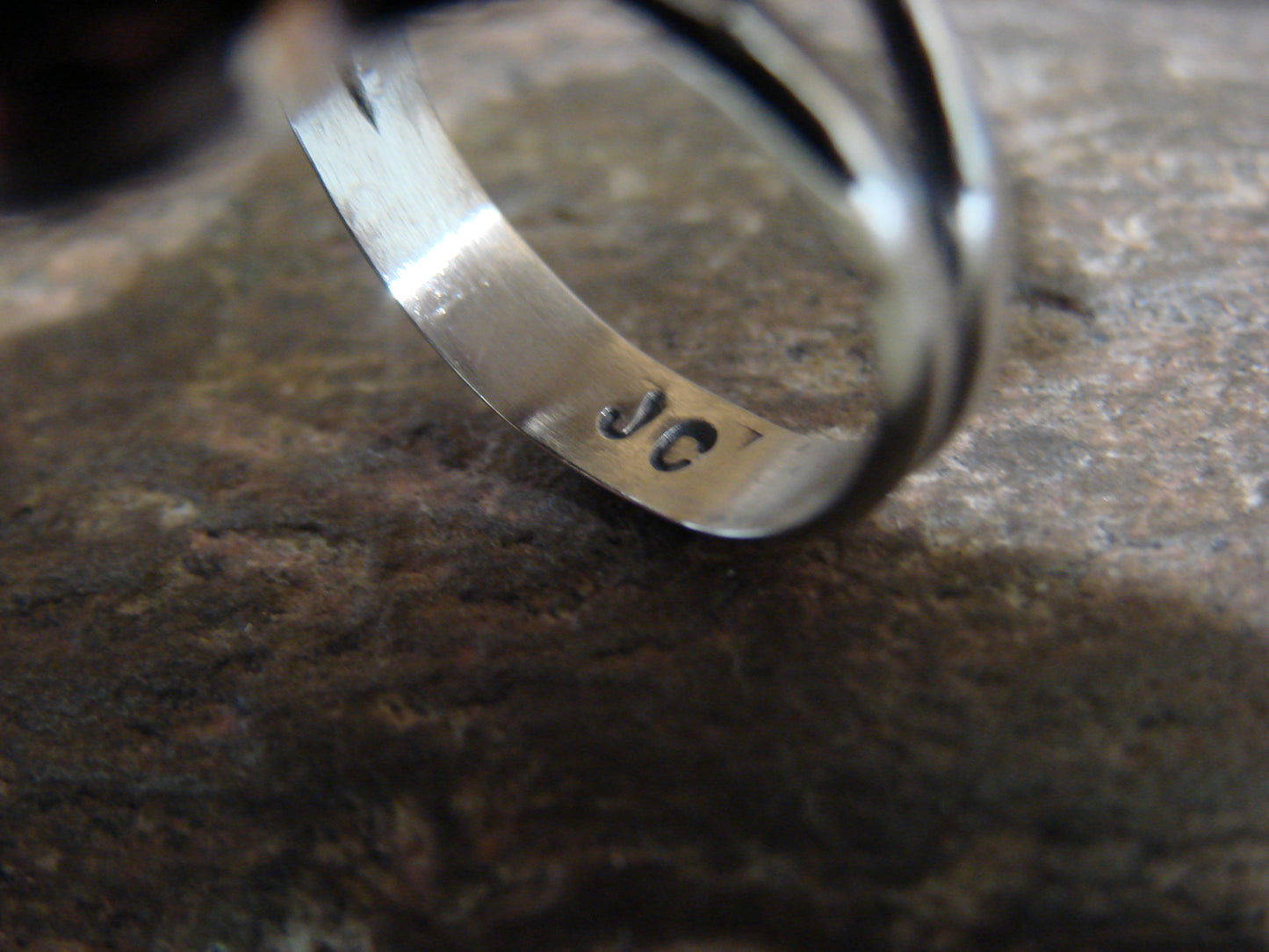 Native American Nickel Silver & Turquoise Ring by Cleveland - Size 11