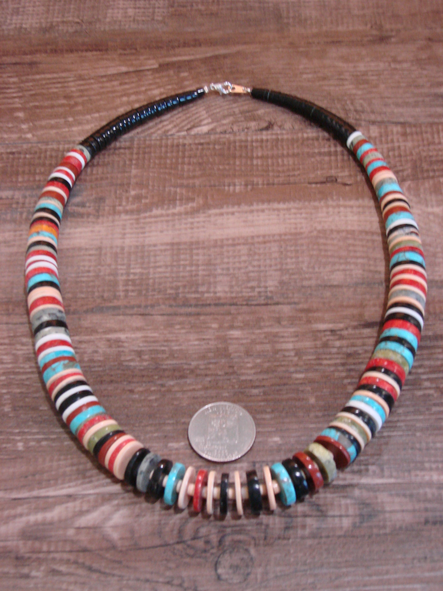 Native American Multi Stone 22" Heishi Necklace by Calabaza