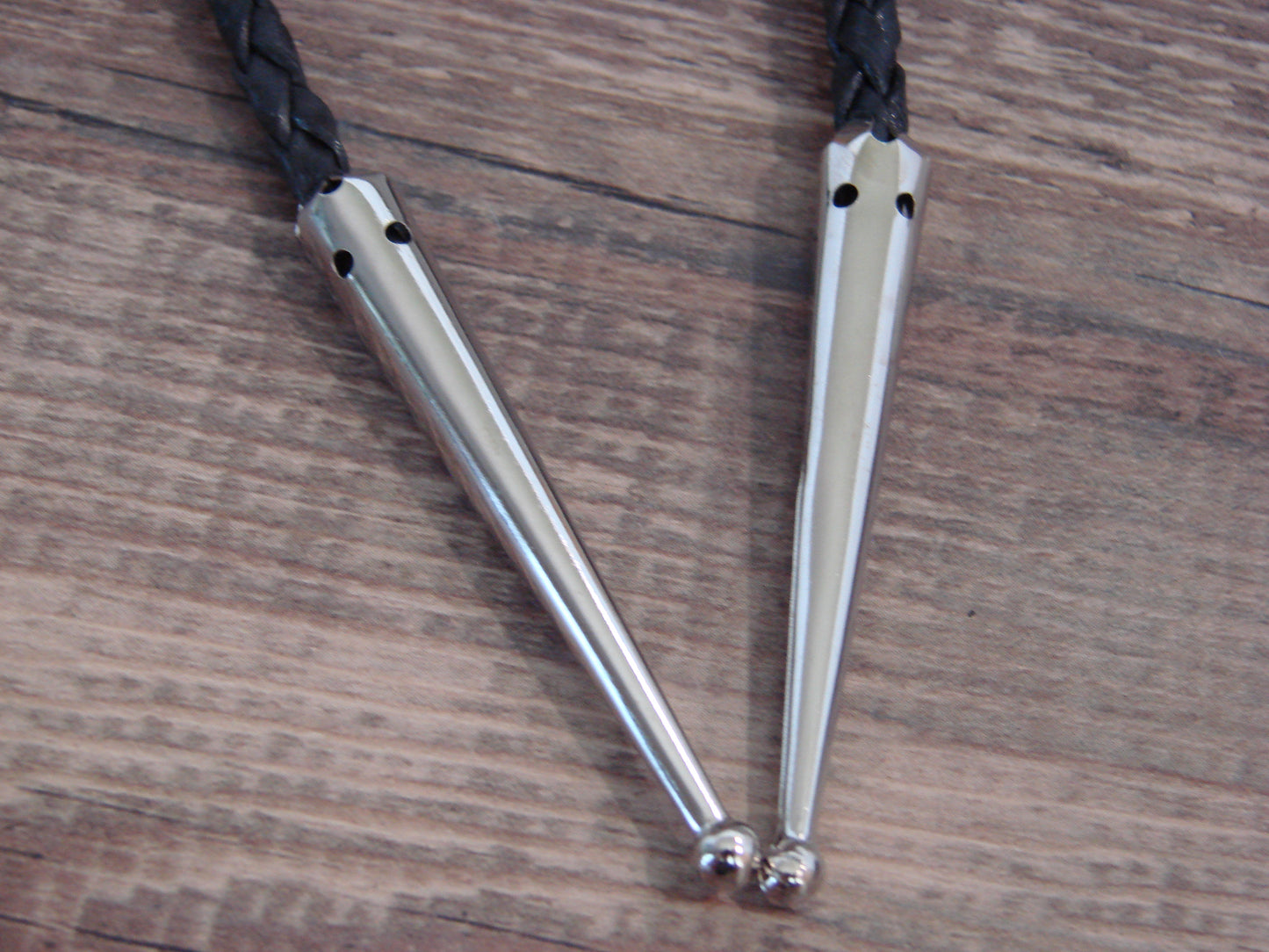 Native American Nickel Silver & Turquoise Bolo Tie - Cleveland
