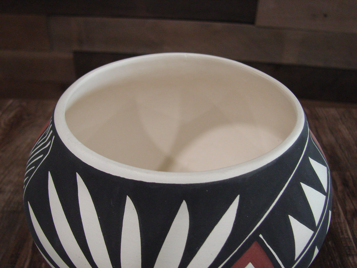 Native American Acoma Fine Line Hand Painted Pottery by Victorino