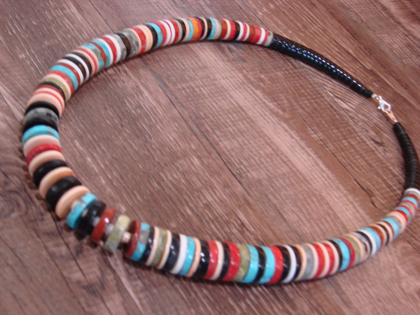 Native American Multi Stone 22" Heishi Necklace by Calabaza