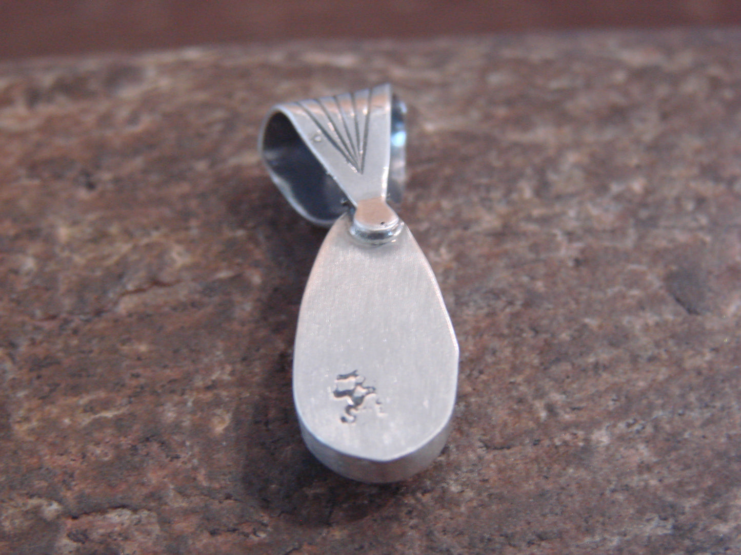 Native American Sterling Silver & Sonoran Turquoise Pendant by Yellowhair