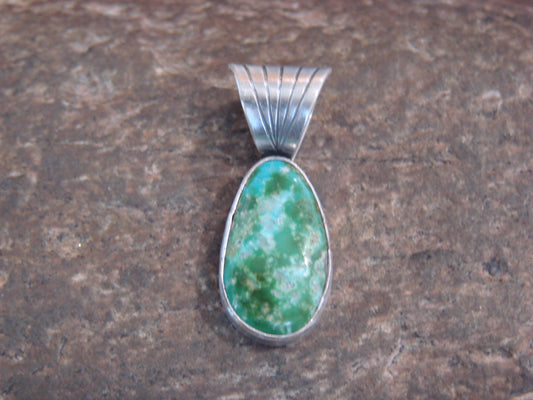 Native American Sterling Silver & Sonoran Turquoise Pendant by Yellowhair