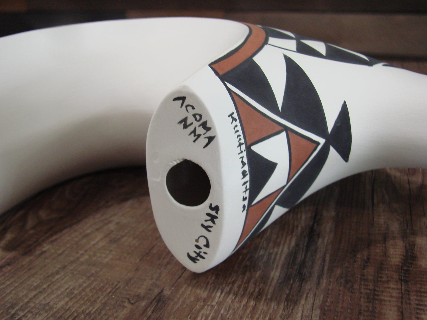 Native American Hand Painted Acoma Bear Pottery by Kuutimaitsa