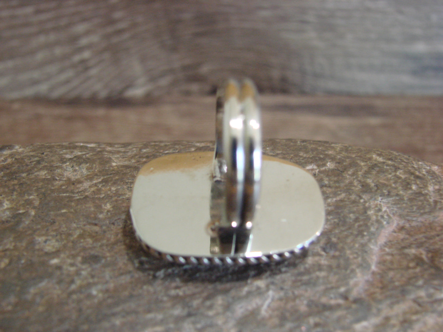 Native American Nickel Silver & Howlite Ring Size 7.5 - Cleveland