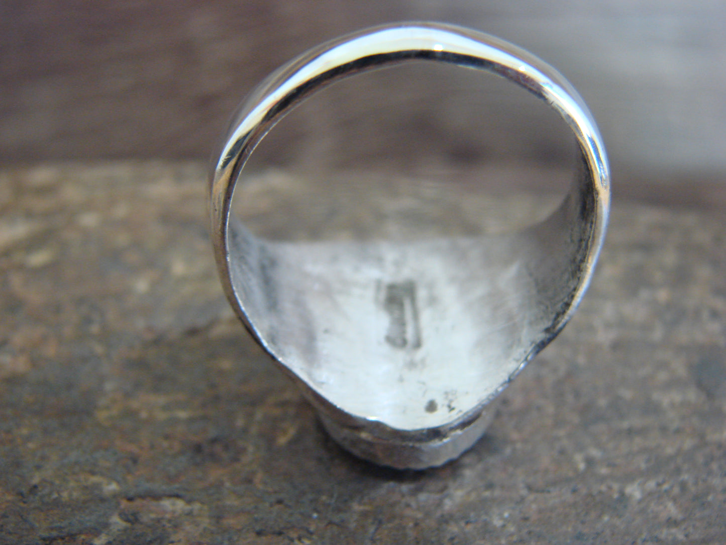 Native American Sterling Silver & Turquoise Ring by Bekis - Size 10.5