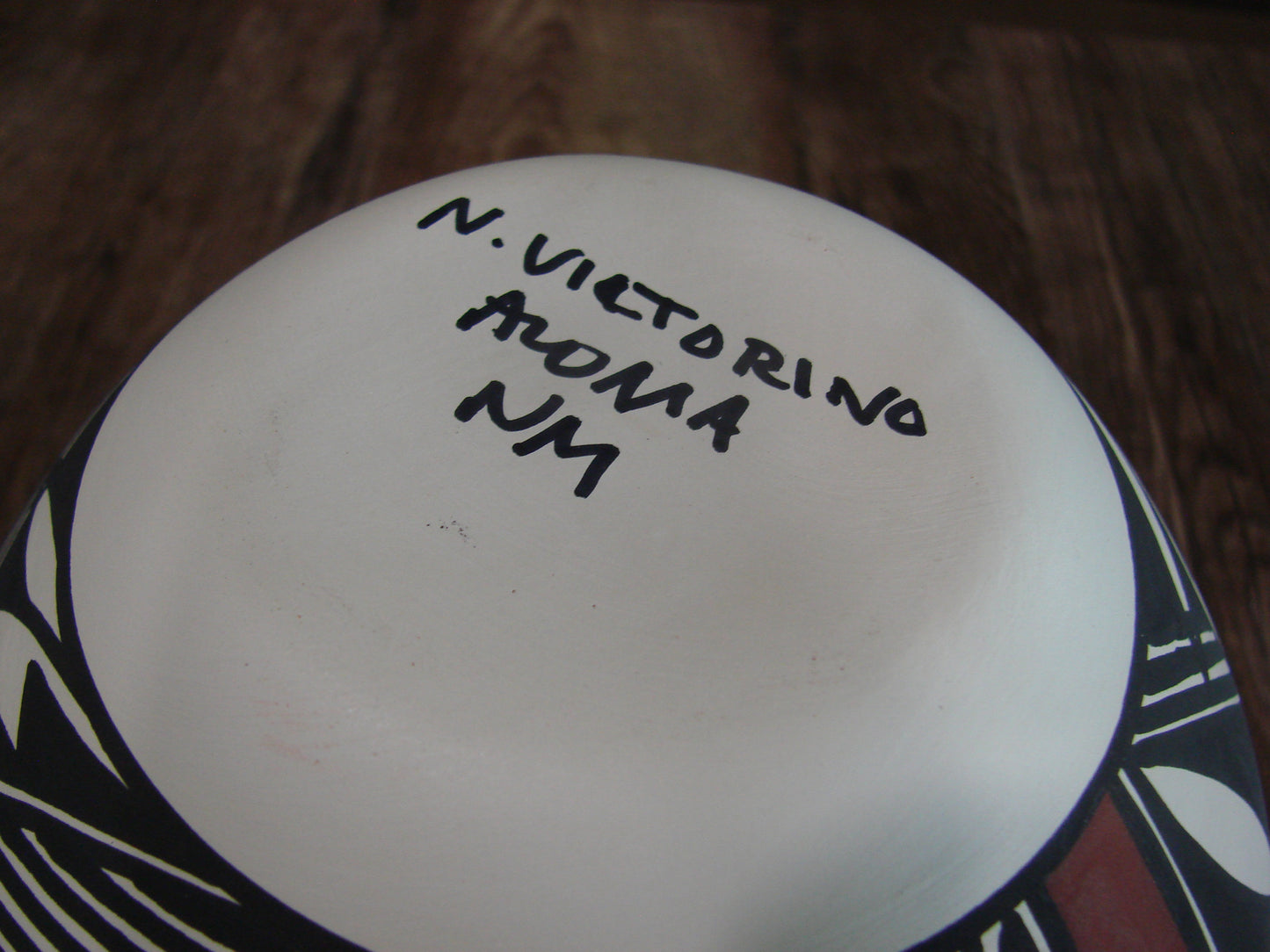 Native American Acoma Fine Line Hand Painted Pottery by Victorino