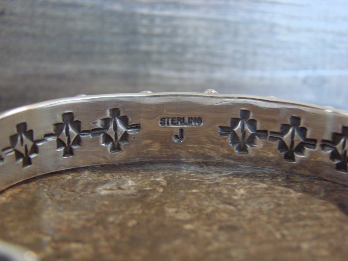 Native American Sterling Silver & Turquoise Row Bracelet by Jones