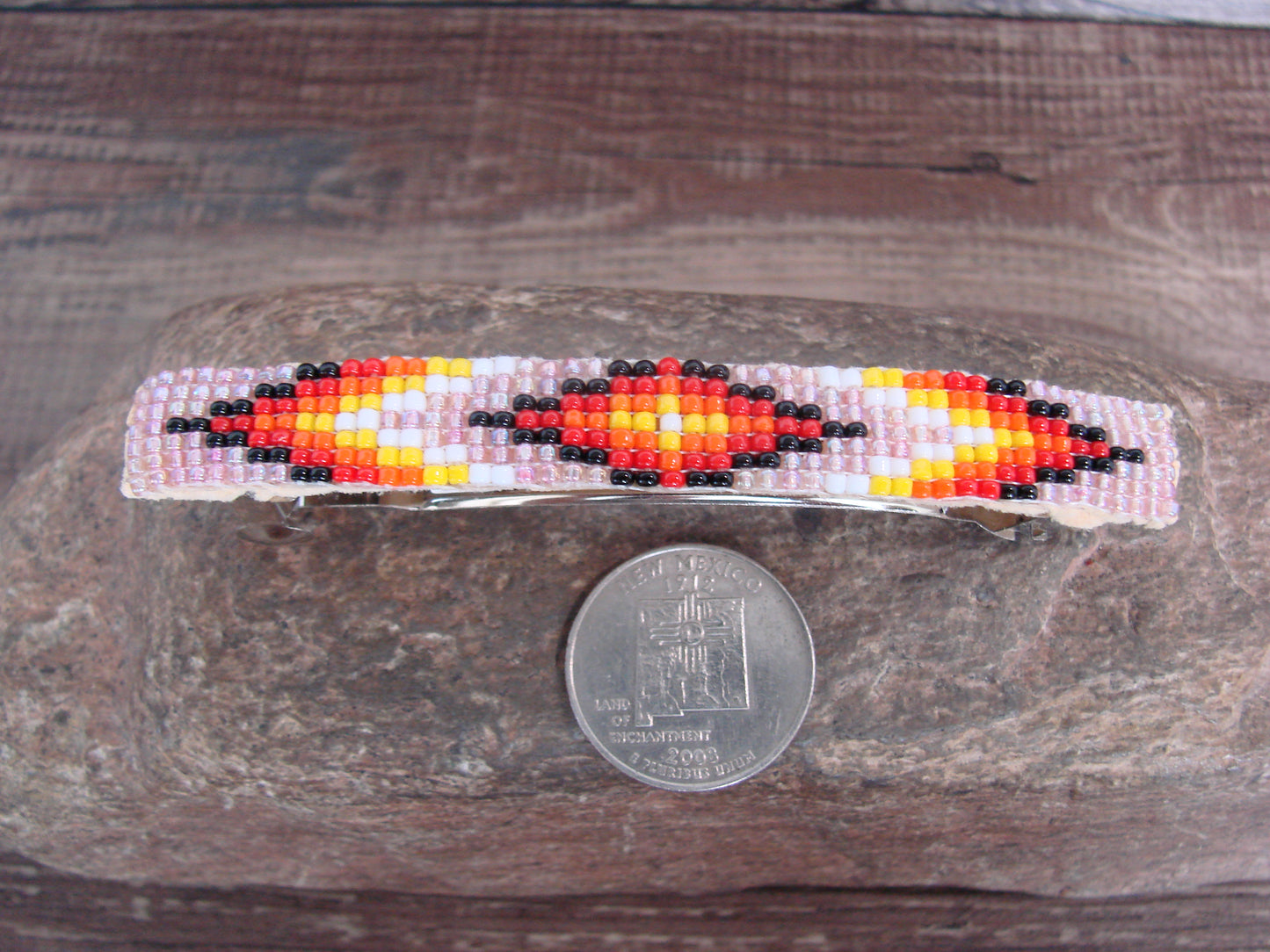 Native American Hand Beaded Hair Barrette by Cleveland
