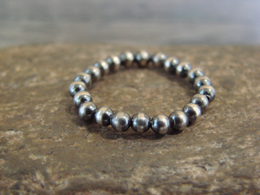 Native American Sterling Silver Adjustable Navajo Pearl Ring - Mariano