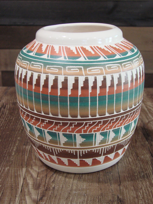 Native American Hand Etched & Hand Painted Pottery - Gilmore