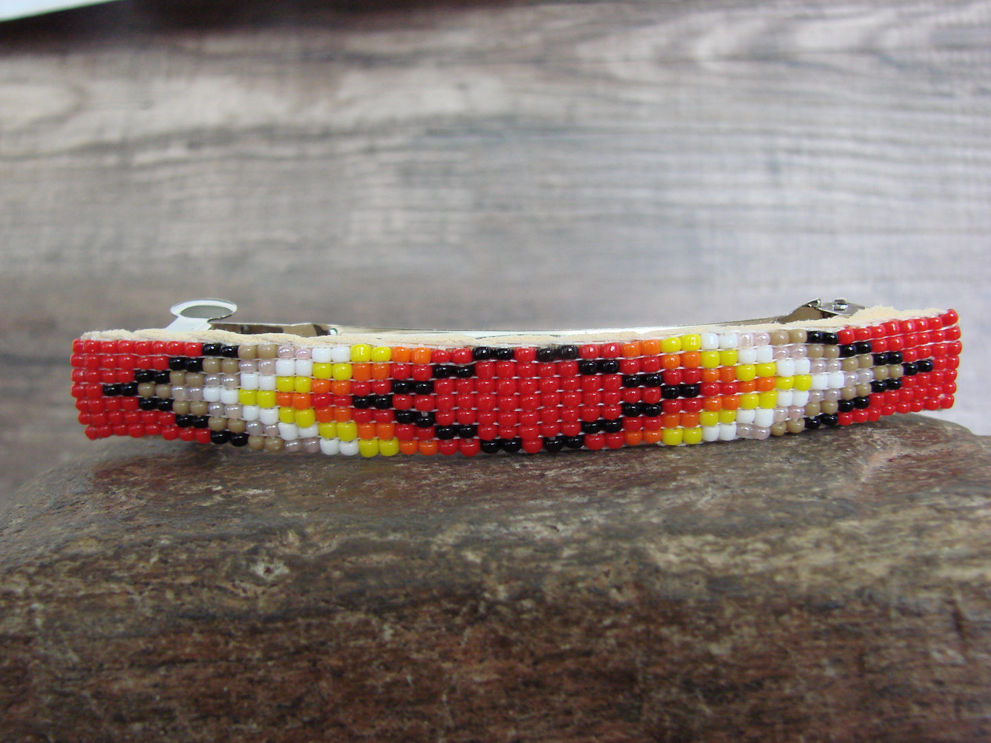 Native American Hand Beaded Hair Barrette by Cleveland