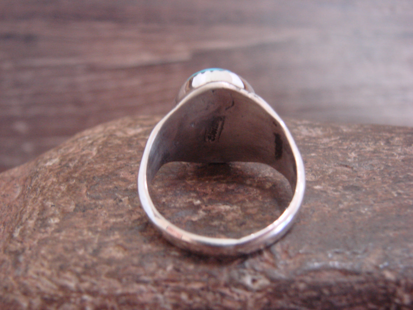 Native American Sterling Silver & Turquoise Ring by Bekis - Size 10