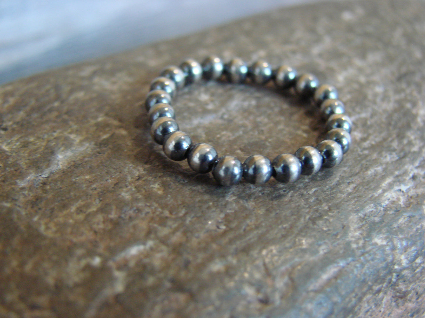 Native American Sterling Silver Adjustable Navajo Pearl Ring - Mariano