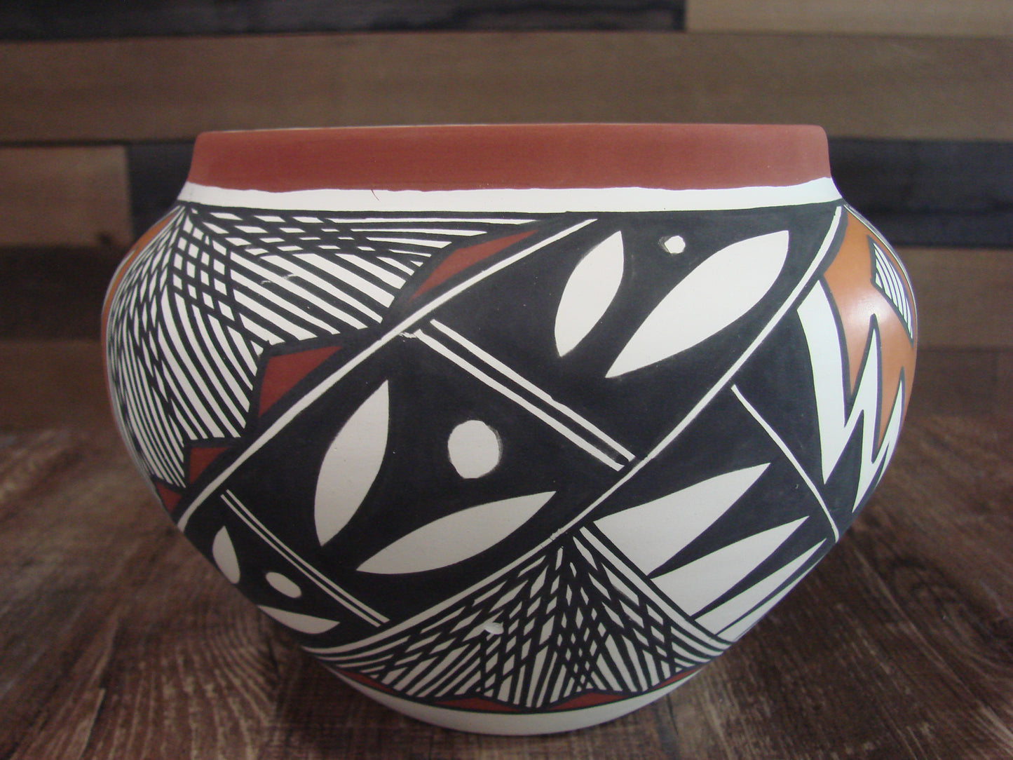 Native American Acoma Fine Line Hand Painted Pottery by C Yaz