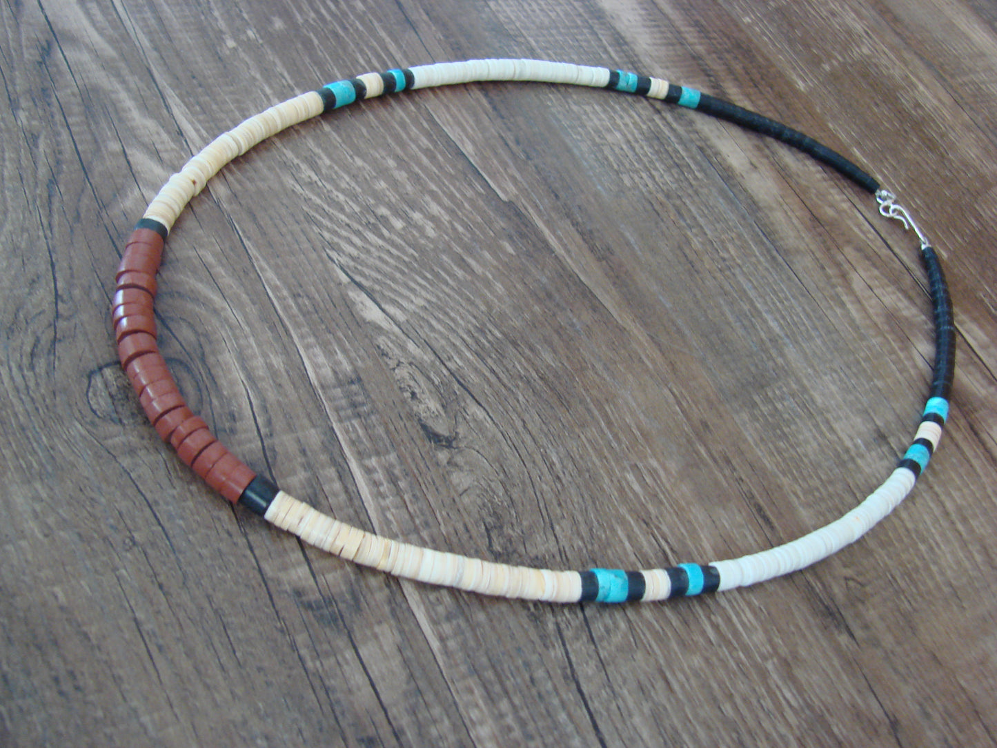 Native American 19" Santo Domingo Multi Stone Heishi Necklace - Crespin